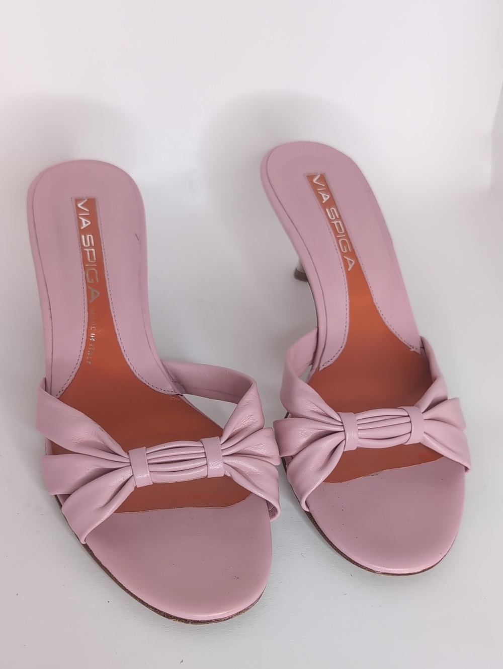 Via Spiga Blush Pink Bow Slip-On Mules